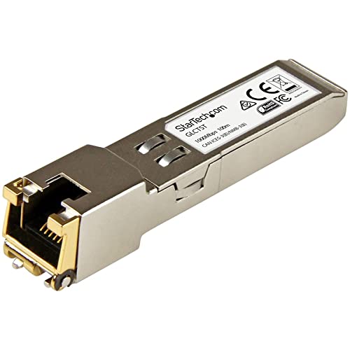 StarTech.com Cisco GLC-T Compatible SFP Module - 1000BASE-T - SFP to RJ45 Cat6/Cat5e - 1GE Gigabit Ethernet SFP - RJ-45 100m - Cisco Firepower, ASR920, IE2000 (GLCTST) StarTech.com Cisco GLC-T Compatible SFP Module - 1000BASE-T - SFP to RJ45 Cat6/Cat5e - 1GE Gigabit Ethernet SFP - RJ-45 100m - Cisco Firepower, ASR920, IE2000 (GLCTST)