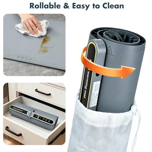 Plateau chauffant électrique portable tapis chauffant pour aliments - 7