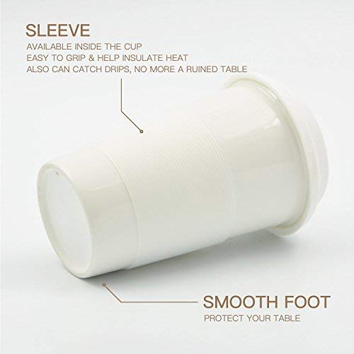 Udmg Reusable Double Wall Insulated White Ceramic Travel Coffee Cup With Lid & Sleeve, 12 Fl.oz, I Am Not A Paper Cup… #TOP6