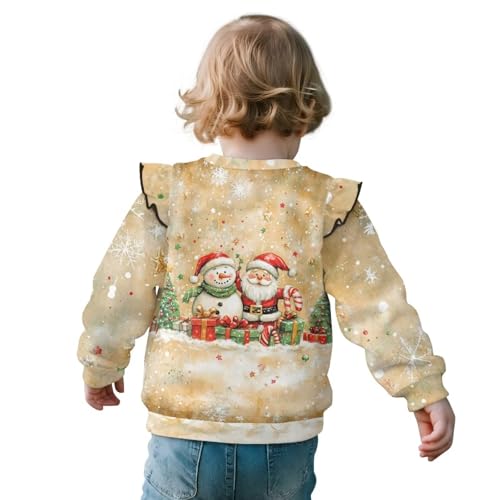 Long Sleeve Shirts for Girls Cute Graphic Fall Tops Ruffle Sweatshirts Toddler Shirts Age 12M-8 Years2