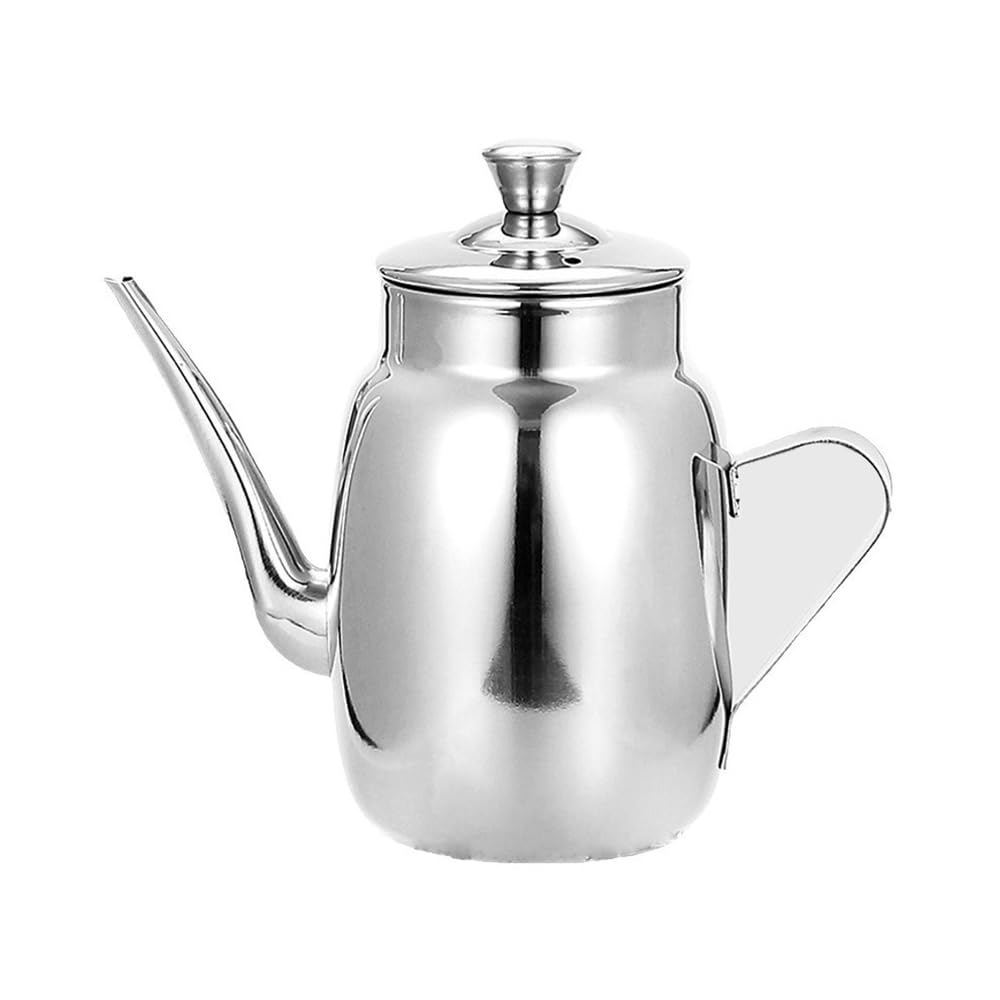 Stainless Steel Anti-Leak Oil Dispenser with Lid and Handle for Kitchen