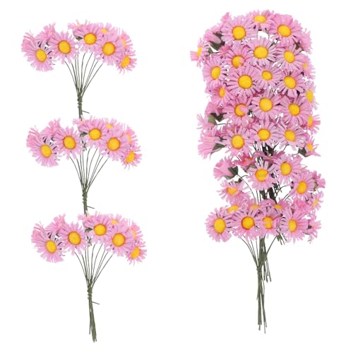 Holibanna 100Piezas Flores Artificiales Margaritas para Decoración De Hogar Oficina Ramo De Flores para Fiestas y Celebraciones
