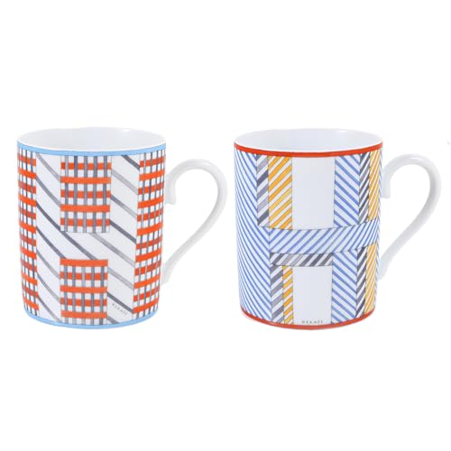 エルメス HERMES マグカップ ペア 2個セット 300ml HIDDEN ヒドゥン H オレンジ ブルー マルチカラー 67331P P067331P 067331P 洋食器 高級 [並行輸入品]
