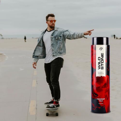 Image of Wild Stone Ultra Sensual Talcum Powder for Men, 400gm, Perfumed Deodorant Talc with Masculine Aromas, Keeps You Smelling Fresh All-day Long