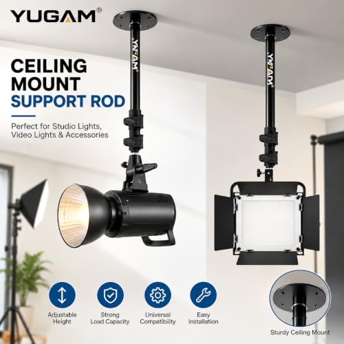 Image of CM-03 84cm Wall & Ceiling Mount Boom Arm, Adjustable Photography Studio Support Stand for LED Video Light, Ring Light, Strobe Flash, Softbox & Mobile Holder