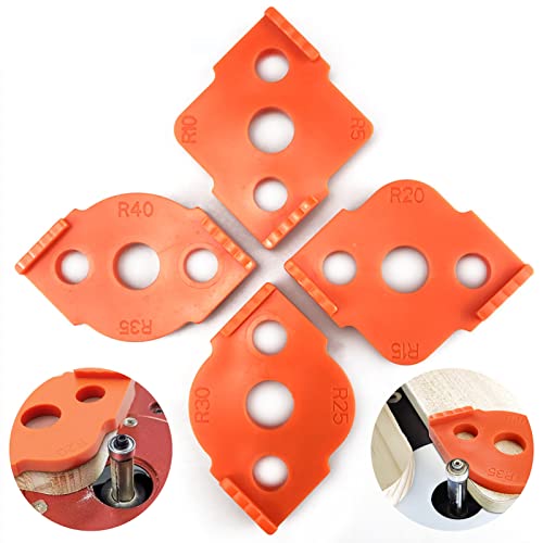 4pcs Radius Jig Router Templates Frässchablonen für Oberfräse Frässchablone Runde Ecken Oberfräse Schablone für Handkantentrimmer Graviermaschine Holzbearbeitungswerkzeug R(5 10 15 20 25 30 35 40)