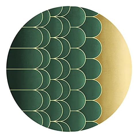 CMX-BOX Yellow and Green Nordic Circular Rugs 100cm 120cm 140cm 160cm 180cm 200cm Large Round Carpet Cover