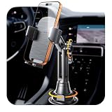 LISEN Upgraded Version Cup Holder Phone Holder 360° Adjustable Long Neck Car Phone Mount Golf Cart Phone Holder, Truck Jeep Accessories for iPhone 17 Air Pro Samsung Google and All 4-7'' Phone