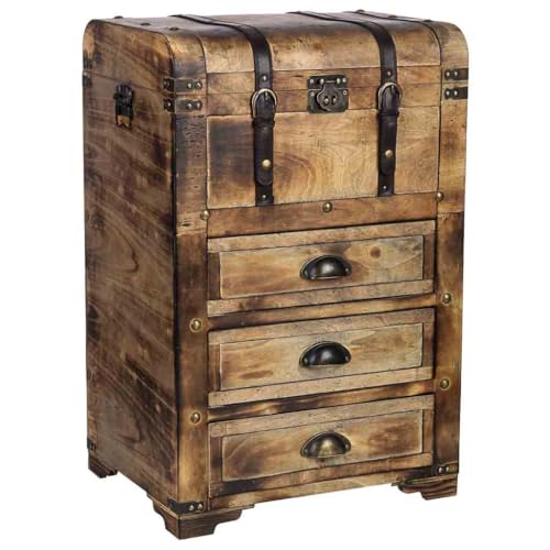 WANDERLUST DECO Baúl de Madera marrón46x35x71
