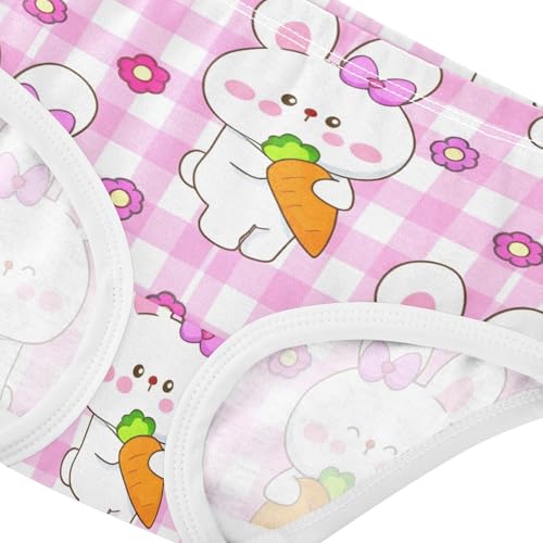 Cotton Girls Underwear Toddler Cute White Bunnies Pink Cheeks Panties Little Girl Stylish Briefs Kids Undies 2t4