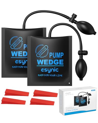 eSynic Air Wedge Up Bag Popular 2pcs Air Wedge Pump Up Bags Pump Tools Car for Door Window Installation and Car Repair with 4 Plastic Wedges