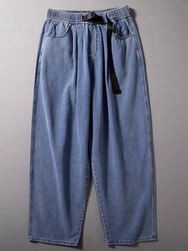 LIXINGHEITANG Loose American Retro Casual Pants Spring and Autumn Jeans Men4