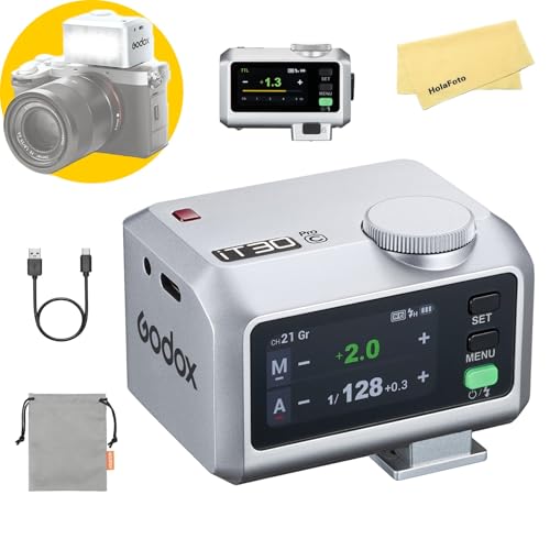 Godox iT30 Pro C Flash para Canon Cámara Speedlite, 2.4G TTL1/8000 HSS, 560 Disparos a Máxima Potencia, GN15, Tiempo de Recarga de 1.5s, Batería de Iones de Litio de 7.4 V/900 mAh, con Zapata Estándar