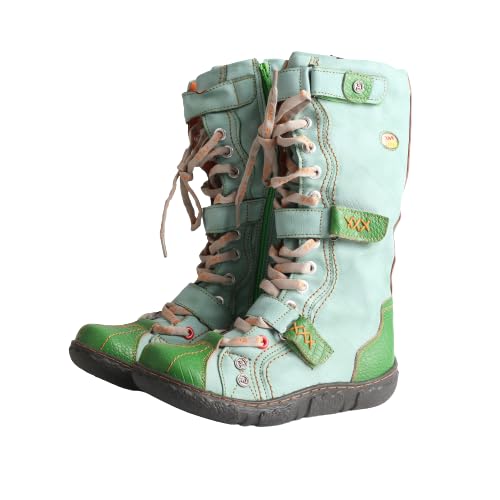 TMA EYES Strape-Accent Washed PU Leather Flat Damen Stiefel mit Übergröße - Bild 31 von 34