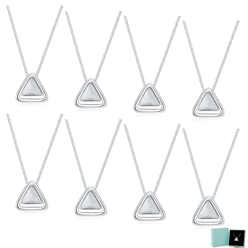Thank You for Being My Badass Tribe Friend Necklaces Triangles Pendant Necklace Badass Squad Necklace Badass Tribe Necklace Perfect Friendship Gift for Best Friends for Women (16.5IN 8Pcs)