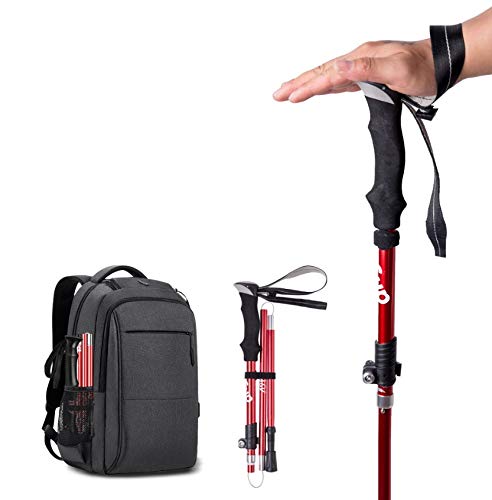 Bastón de senderismo alpenstock telescópico de aluminio para alpinismo 4