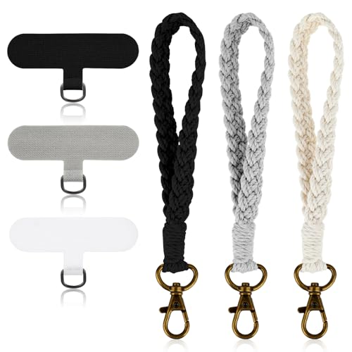TIESOME 3 Stück Boho Handy Handgelenkband, Baumwoll Handykette...