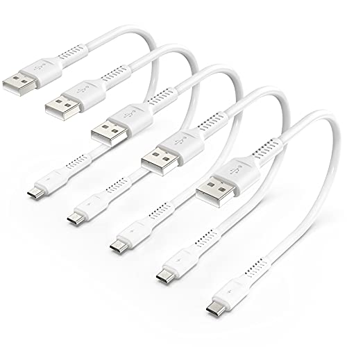 Cable Micro USB Corto 30cm [Pack de 5], 3A Duradero Micro USB Cable Carga Rápida y Sincronizació Compatible con Samsung...