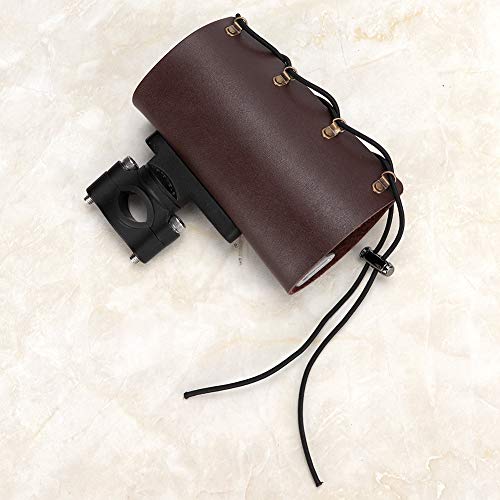 Biuzi Porte Bouteille Moto Porte-gobelet, Porte-Bouteille de Moto réglable en Cuir PU, avec Support de Montage de Boisson à Surface élastique Souple et Lisse, pour Moto(café) - Image 4