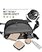 Crescent Bag for Women and Men, Fashion Medium Nylon Folding Crescent Moon Bag Single Shoulder Bag with Adjustable Strap (Black Grey)