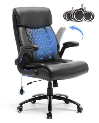 500LBS Big and Tall Office Chair, Heavy Duty Office Desk...