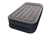 Intex 64132 Materasso Durabeam Pillow Rest Deluxe Singolo Bicolor con Tecnologia Fiber 612, Grigio/Blu, 99 x 191 x 42 cm