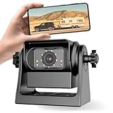 EWAY Strong Magnetic Wireless Backup Camera for iPhone Android, WiFi Hitch Camera Rechargeable Battery for Hitch Gooseneck Travel Boat Horse Trailer Truck Camper RV Front Rear View Reverse Back up