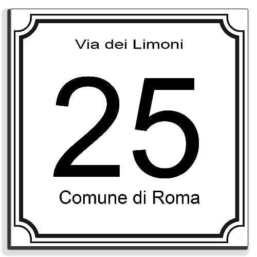 Stileitaliano targa numero civico personalizzata esterno ed interno in alluminio moderna numeri civici (Stile A)