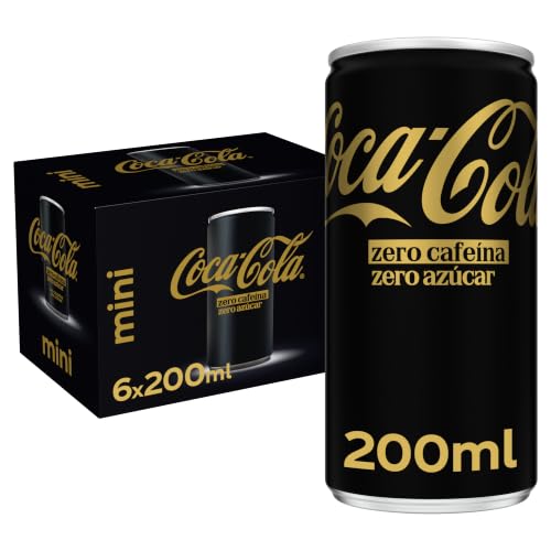 Coca-Cola Zero Sin Cafeína Refresco de Cola Pack 6 Mini 200 ml | Bebida de cola sin azúcar, sin cafeína, bajo en calorías, excelente para casa, fiestas y reuniones