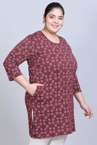 Image of RYSH Women's Plus Size Printed Longline Tops | Printed longline tops in multiple colours and plus sizes