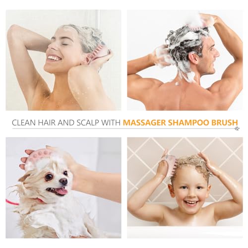 Image of Sndyi Scalp Massager Shampoo Brush, Scalp Scrubber with Soft Silicone Bristles, Scalp Exfoliator for Dandruff Removal, Scalp Massager for Hair Growth, Wet Dry Hair Brush for Scalp Care, Pink