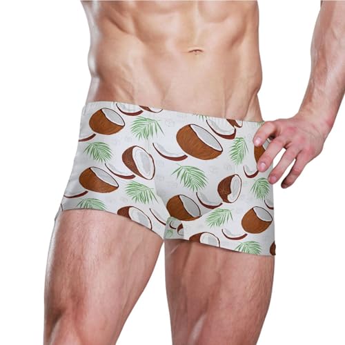 Coconut Mens Swim Trunk Swimwear Bathing Suit Swim Brief Square Leg Board Short S B04052853