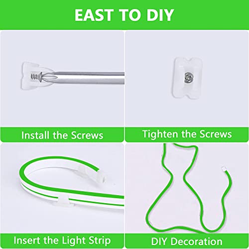 Image of Lamomo LED Neon Lights, 16.4ft Green LED Strip Light, 12V 0.39In /Cut Silicone Waterproof Neon Rope Light, DIY Neon Sign for Bedroom Indoor Outdoor Decoration(Power Adapter not Included)