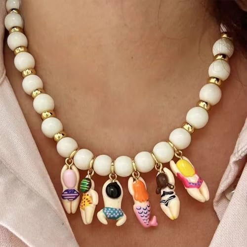 Collar de cuentas de cristal infantiles para bikinis y moda de playa 4