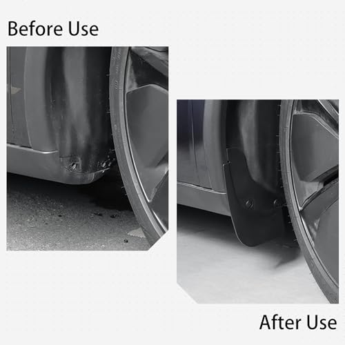 Image of 2025 New Tesla Model Y Juniper Accessories Mud Flaps - [Stay Clean Protect Paint No Drilling Required] ESDOPA All Weather Splash Guards Body Kits Compatible with Tesla New Model Y 2026(Black Set of 4)