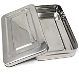 Stainless Steel Surgical LAB Dental Sterilizer Instrument Box, Organizer Jewelry/Tools Storage Tray with Lid - 10L x 6W x 2H