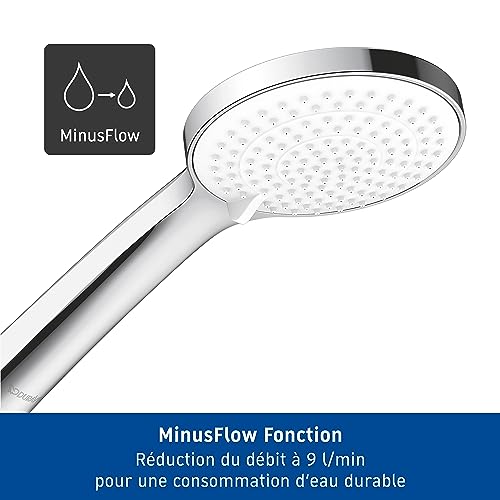 Set de douche Duravit barre 810mm douchette 3 jets chrome