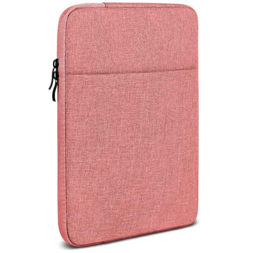 moex Tablet Hülle für Lenovo Tab Plus Tasche mit Reißverschluss & Fach für Zubehör, Nylon Stoff Sleeve weich Gepolstert, Schutzhülle Minimalistisch Dash Hülle, Rosa