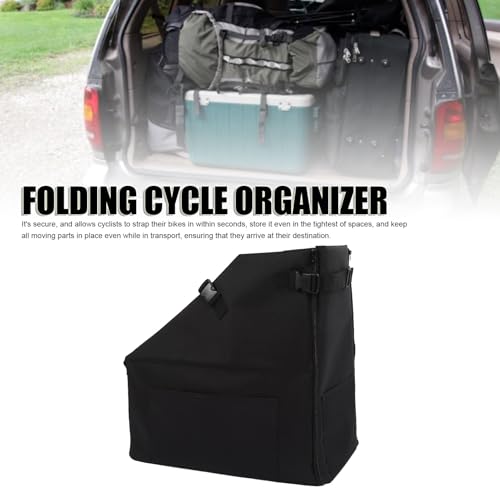 Boîte de rangement de vélo pliante avec sangles de sécurité et design vertical - 5