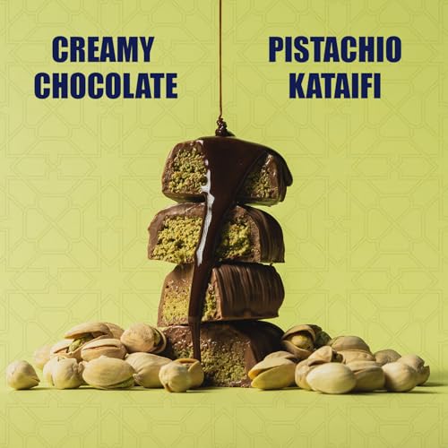 Lovetta Chocolate Dubai Chocolate Bar Pistachio Knafeh - Luxury Rich Milk Chocolate, Individually Wrapped Fresh, Premium Pistachio Cream Katafi Filling (1 Pack)