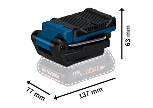Bosch Professional 18V System Akku Leuchte GLI 18V-800 (mit 800 Lumen, 20 LEDs, Leuchtenkopf um 360° schwenkbar und um 180° neigbar)