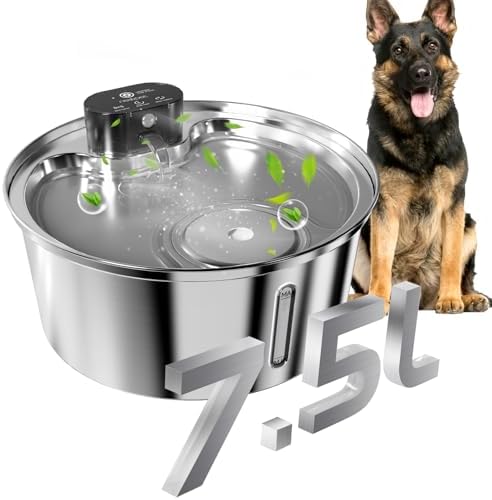 304 Aço Inoxidável Bebedouro para Gatos, 7.5L Fonte de Agua pra G...