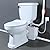 800W High Power Macerating Toilet with Pump for Basement Upflush System, 4 Ports & 2 Discharge Outlets for Household Residential Compact Space Use, Two-Piece Elongated Toilet Kit, 36 ft Vertically