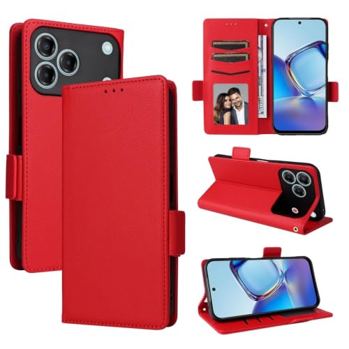 Étui portefeuille ZTE Red Magic 11Air rouge protection intégrale clapet pour le quotidien