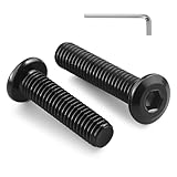 20Pcs 1/4-20 Bolt, 1/4-20 x 1 Flat Head Hex Socket Cap Screws, 304 Stainless Steel 18-8 Furniture Bolts, Black Zinc Finish, Full Thread (with Hex Spanner)