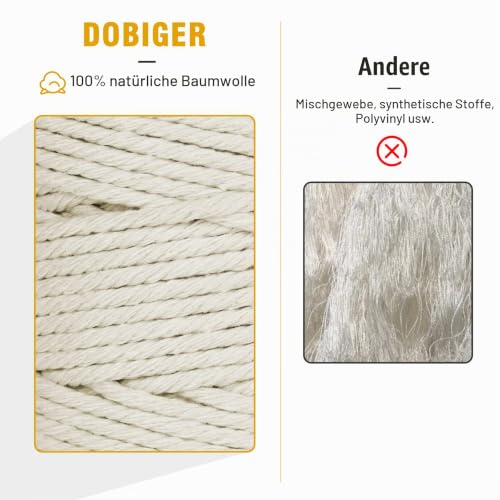 DOBIGER 6mm Makramee Garn Beige 80m Baumwolle – Bild 4