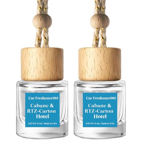 Image of C Classy Hanging Car Air Freshener 2 Pack, Cabana Hotel Scent Essential Oil Diffuser, Long-Lasting Fragrance,Cute Glass Bottle Car Accessories for Women & Men, Made in USA