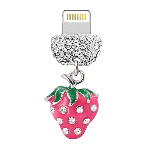 Breloque en cristal anti-poussière pour connecteur iPhone 12 Rose