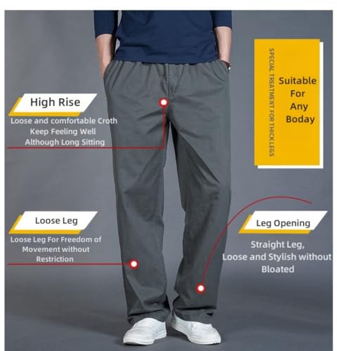 Men's Twill Loose Fit Lightweight Drawstring Full Elastic Waist Pull On Cargo Pants4