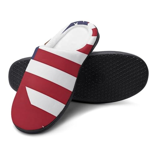Mexico Flag U.S. Flag Women's Cotton Slippers Indoor Outdoor Slip-on Warm House Shoes with Anti-Skid Rubber Sole4